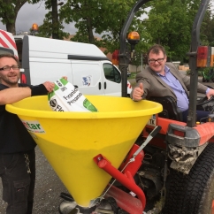 Fertilsier spreading demonstration at Northern Ireland Team Base Camp