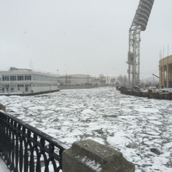 6 Frozen water around stadium