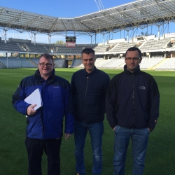 Richard Hayden with Dr. Marcin Puzio and staff in Poland