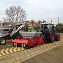 Training pitch improvement works Mallemort Austra team base camp