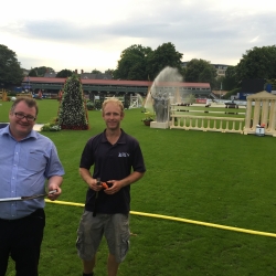 12 Checking soil moisture duriing show wih Gary Deacons groundsman